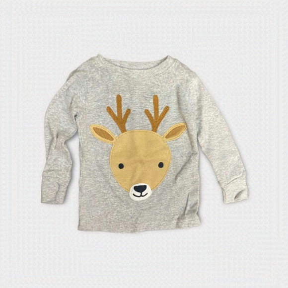 CARTER'S | 3/$15 Gray Long Sleeve Deer Shirt - Picture 1 of 3